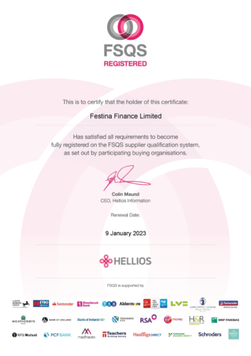 FSQS Certificate (Festina Finance Limited).